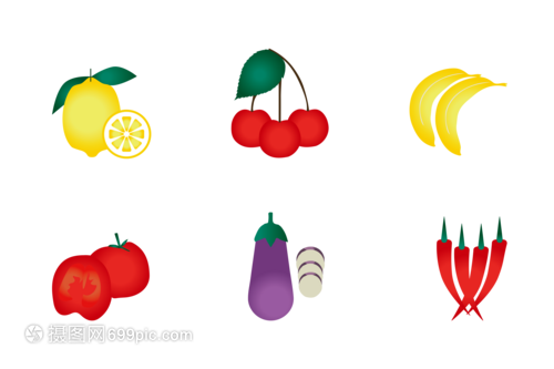 卡通蔬菜水果矢量图